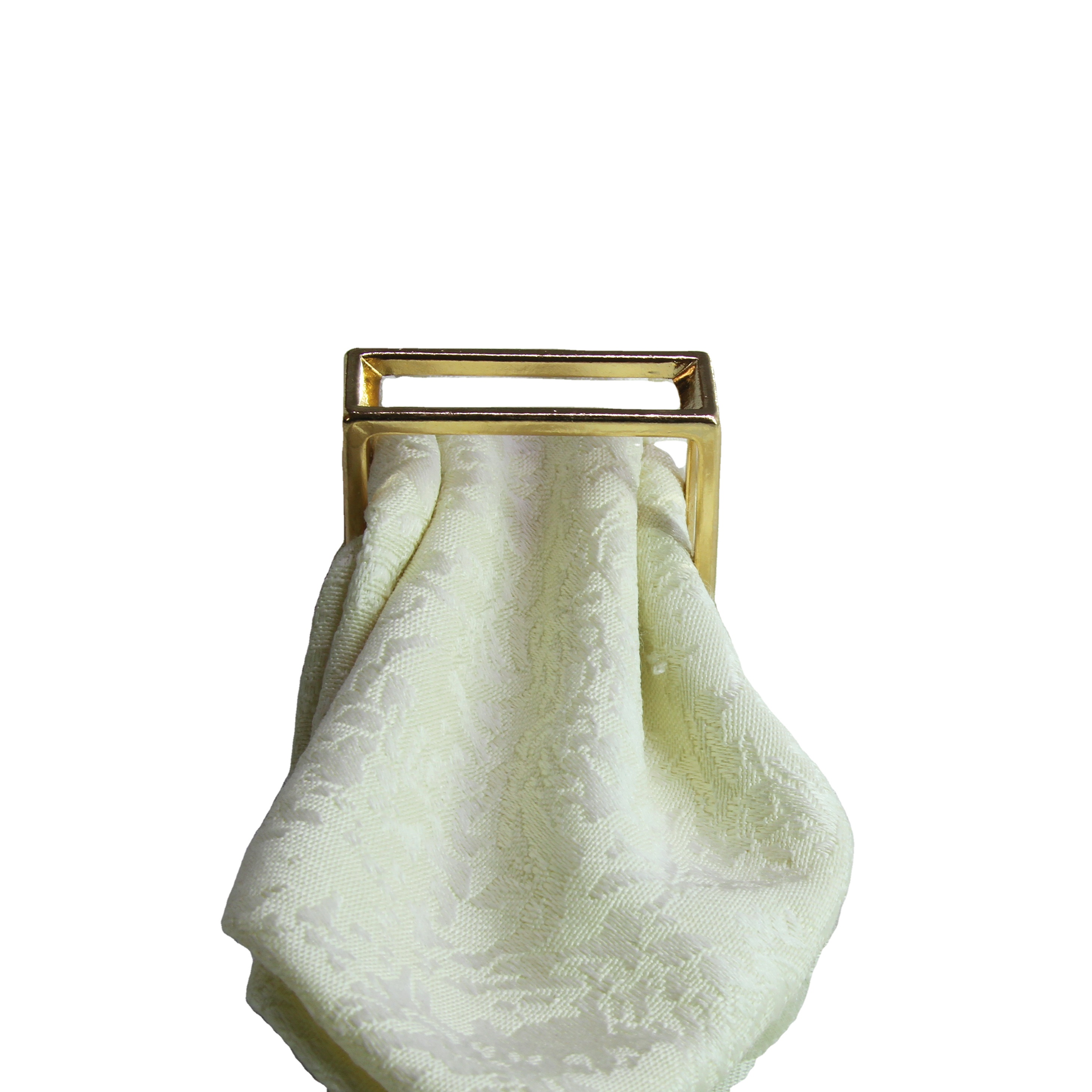Top Fashion Gold Silver Square Metal Decoration Table Ring Holder Accessories Pearl Christmas Napkins Silver Napkin Rings Gold