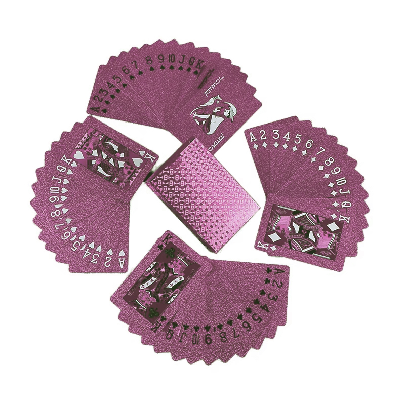 Bulk Personalised Plastic Poker Cards with Golden Trim Durable & Customizable for Advertising Use