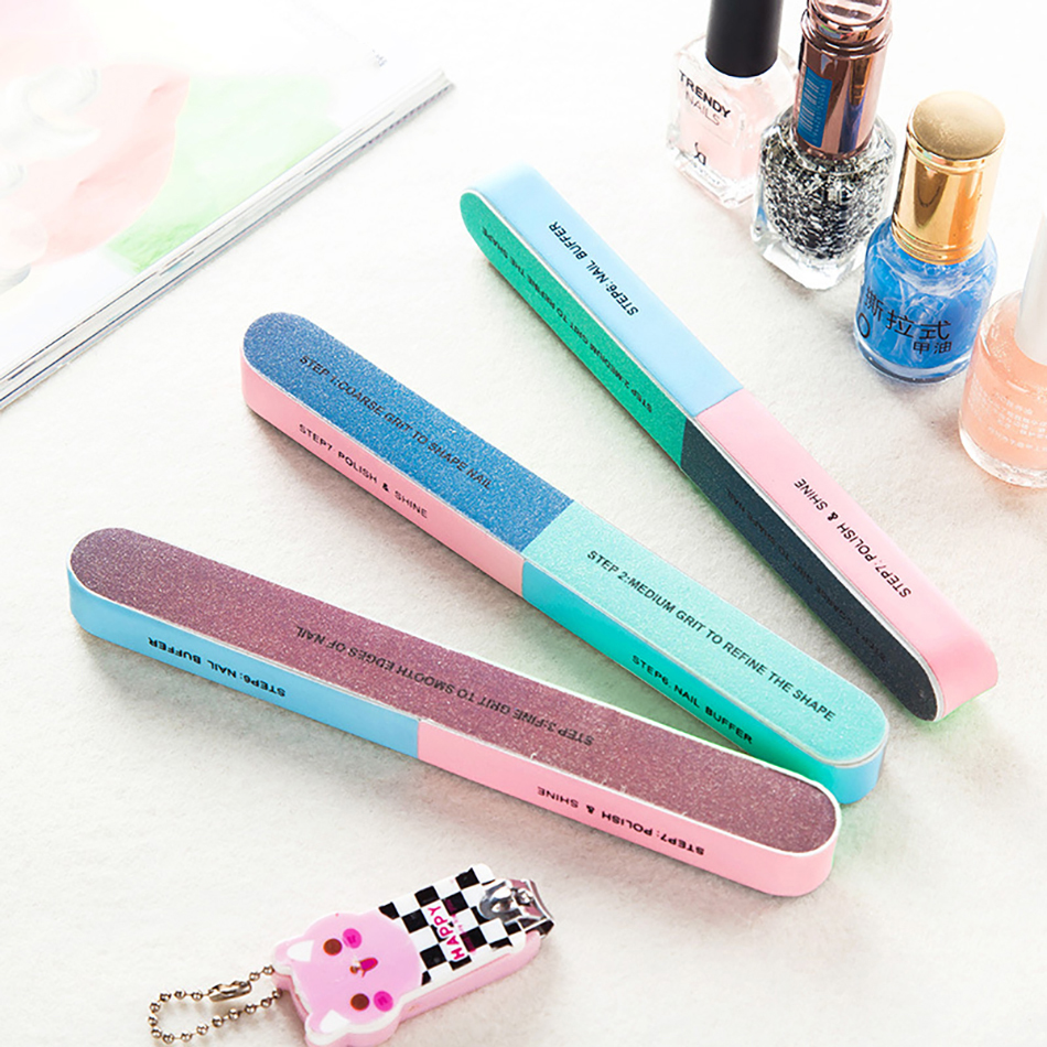 Nail Files Professional Seven-sided Nail Buffer File Block Natural Manicure File Nail Polisher Salon Use Tools for Art Gel