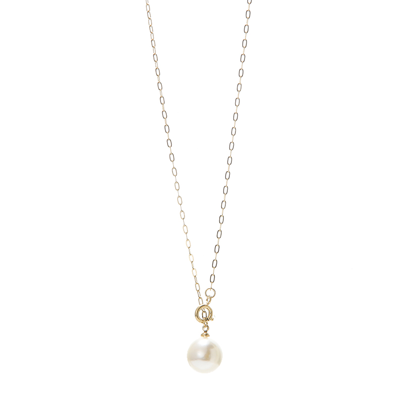Drop Shipping Minimalist Stainless Steel Gold Chain Pearl Necklace Pendant Jewelry For Women