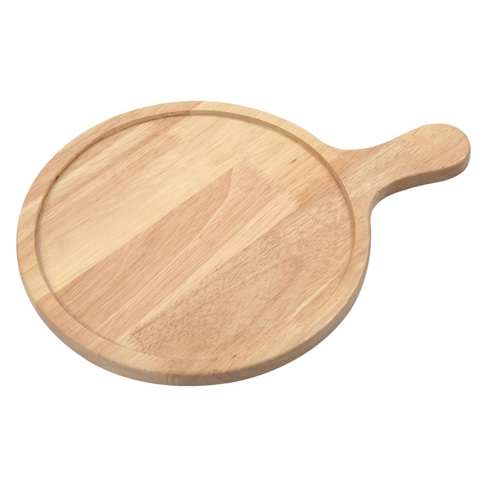 High Quality Oak Wood Round Pizza Board With Handle
