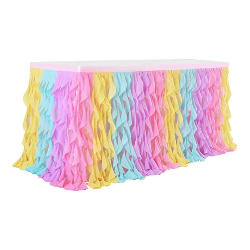 4 фута Тюль Tutu с оборками, скатерть для стола, прямоугольная скатерть для детской вечеринки, украшение на день рождения, свадьбу