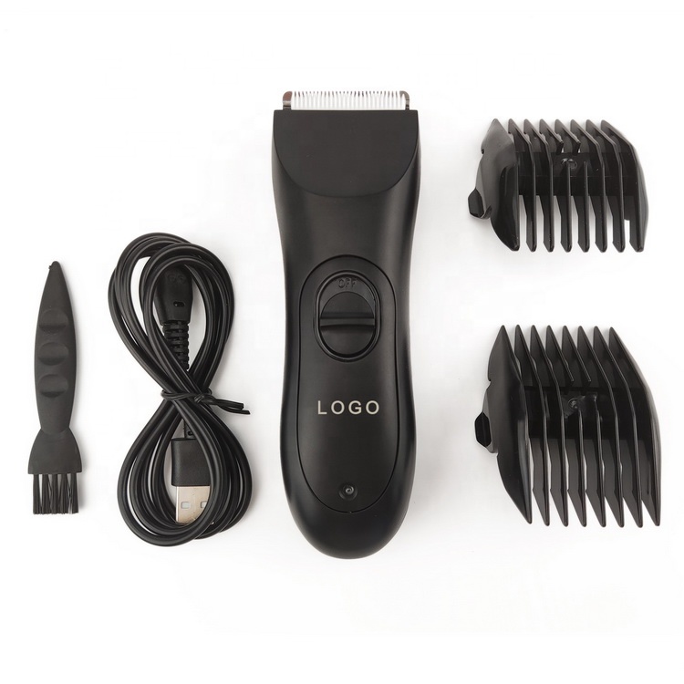 Pure black waterproof Electric USB Rechargeable men body trimmer hair