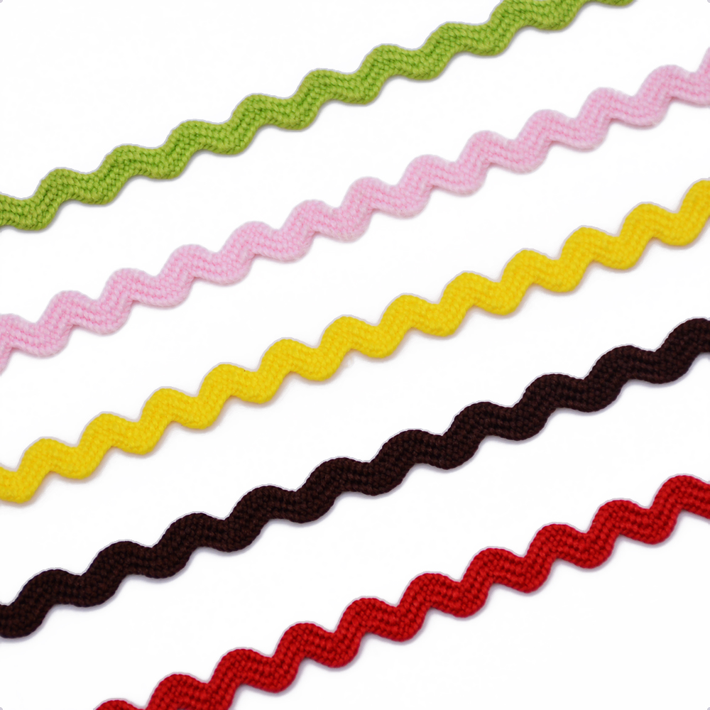 100% полиэстер Ric Rac Ribbon Gimp Zig Zag отделка для повседневных платьев