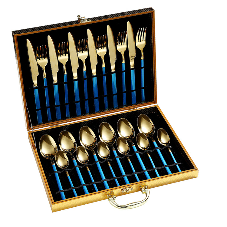 Luxury Knife Spoon Fork Set Gold Cutlery 24 Pcs Stainless Steel Flatware Sets Cutery Set