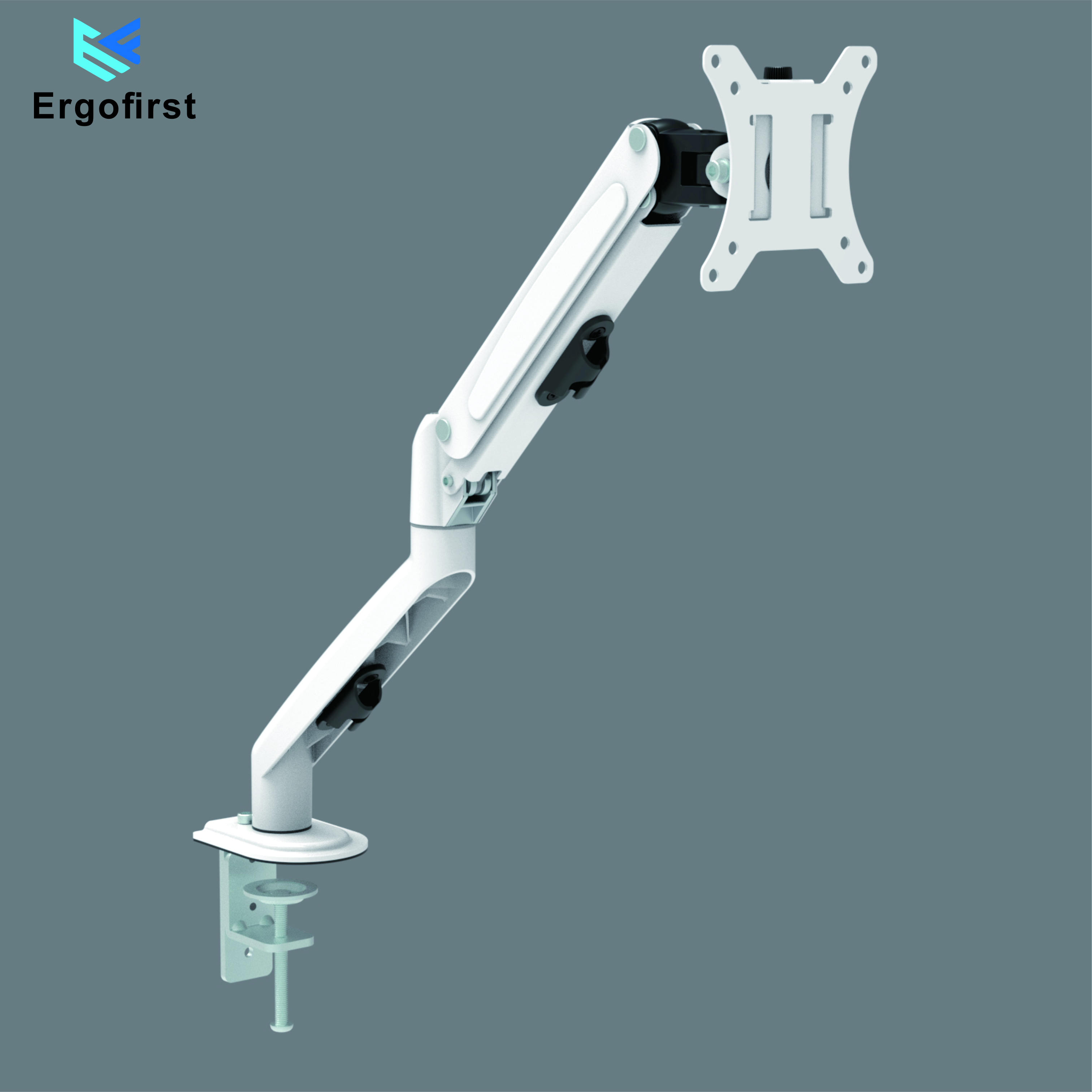 Ergofirst, Белый газовый пружинный кронштейн для монитора, алюминиевый Настольный кронштейн, крепление для ЖК-дисплея, Настольный кронштейн