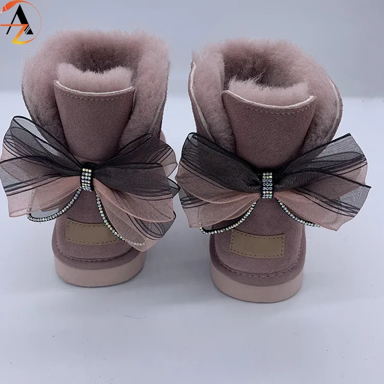 Popular US Warm Soft Cute Mickey Style Baby Children Winter Snow Boots Fur Kids Boots With Logo Custom