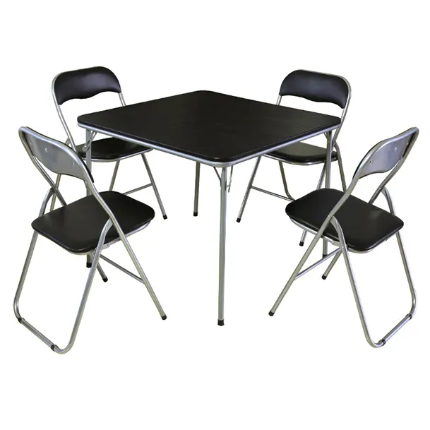 Foldable table table and chair set with steel base wholesale