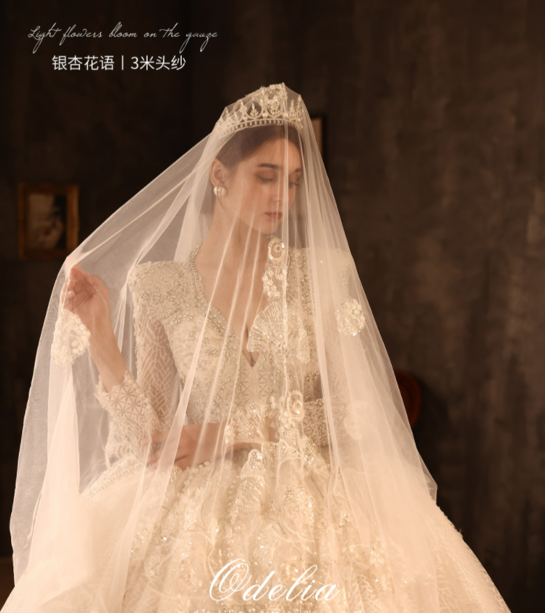 ODELIA Bridal Wedding 3M lace handmade headdress wedding accessories