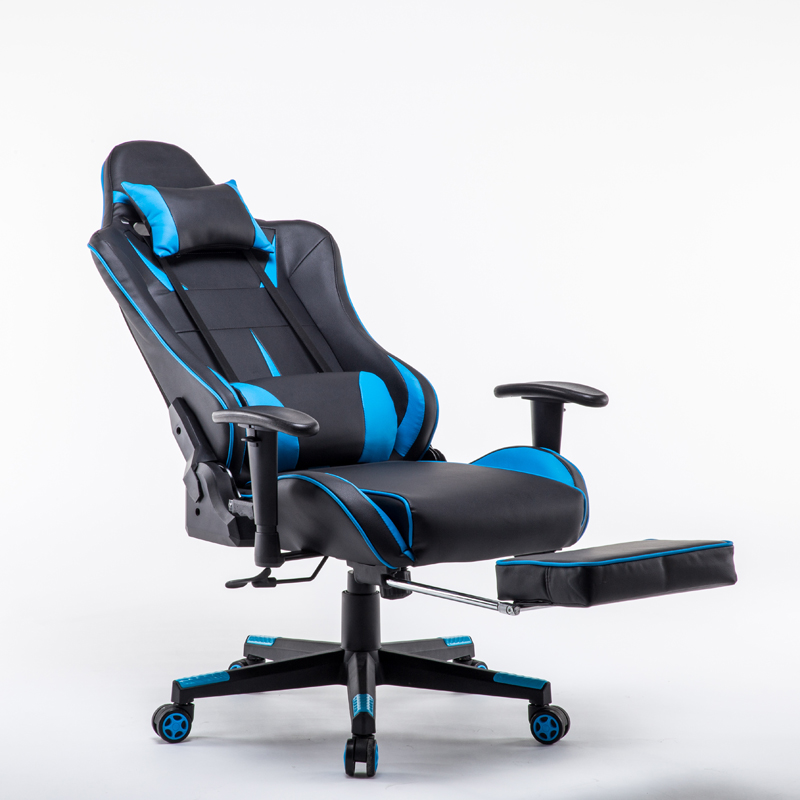 Good Price Modern Swivel Gamer Chair Blue Reclining Footrest Racing Gaming Chairs For Computers