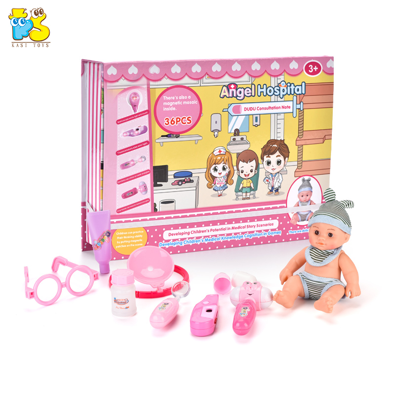 Kids educational magnetic sticker puzzle toy game pretend play doctor toy set