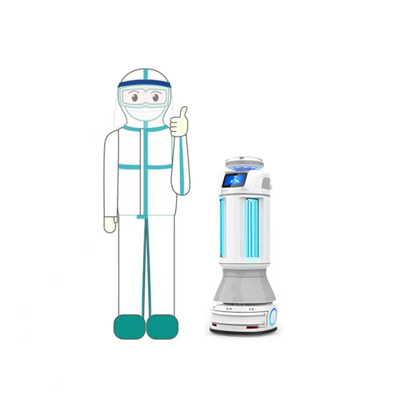 positioning precise robot UVC trolley disinfection robot Public automatic charging spark robot