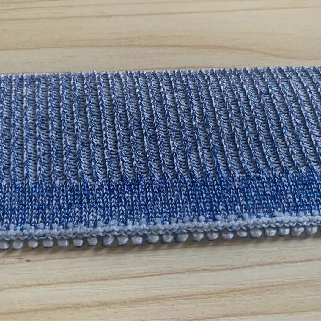 Customized ribbed knit trim rib knit blue