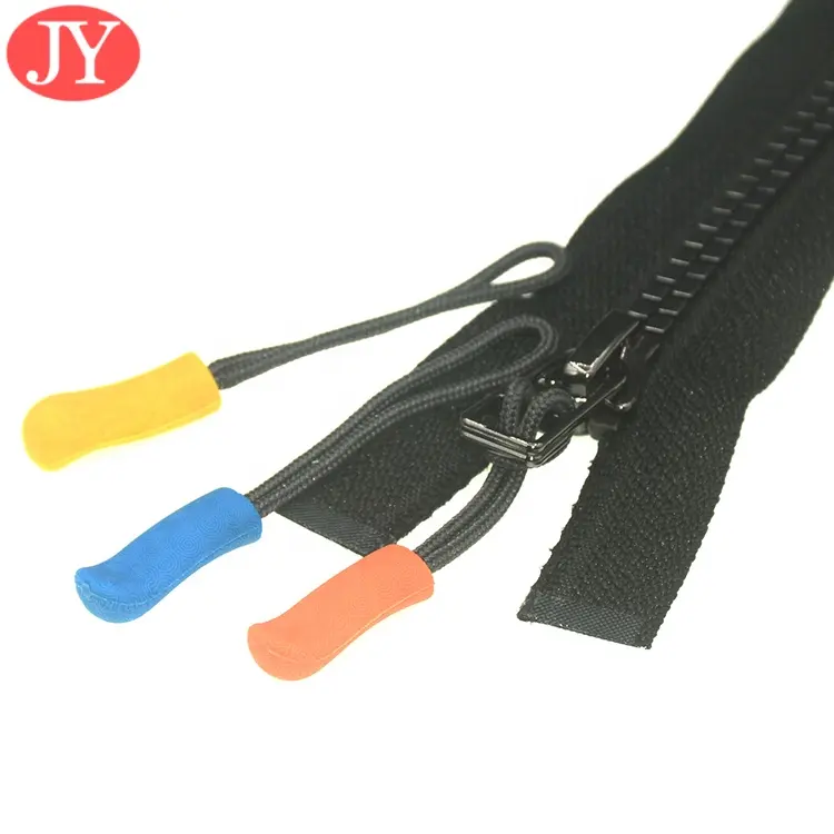 5# Zip Puller Custom Color Coil Zipper Non Lock Zip Runner With Water Drop Puller