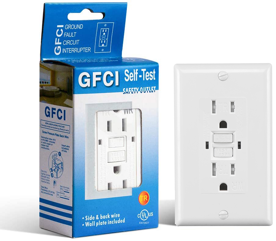 Розетка GFCI, 15 а, настенная розетка, замена, самотестирующиеся, тонкие электрические дуплексные розетки SmartlockPro для улицы/кухни