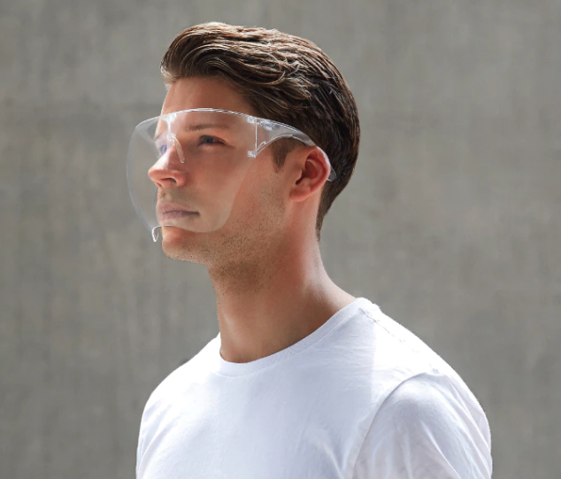 Adjustable Faceshield Adult Full Transparent Eye Protective Glasses Plastic Clear Visor Face Screen Shield With Glasses Frame