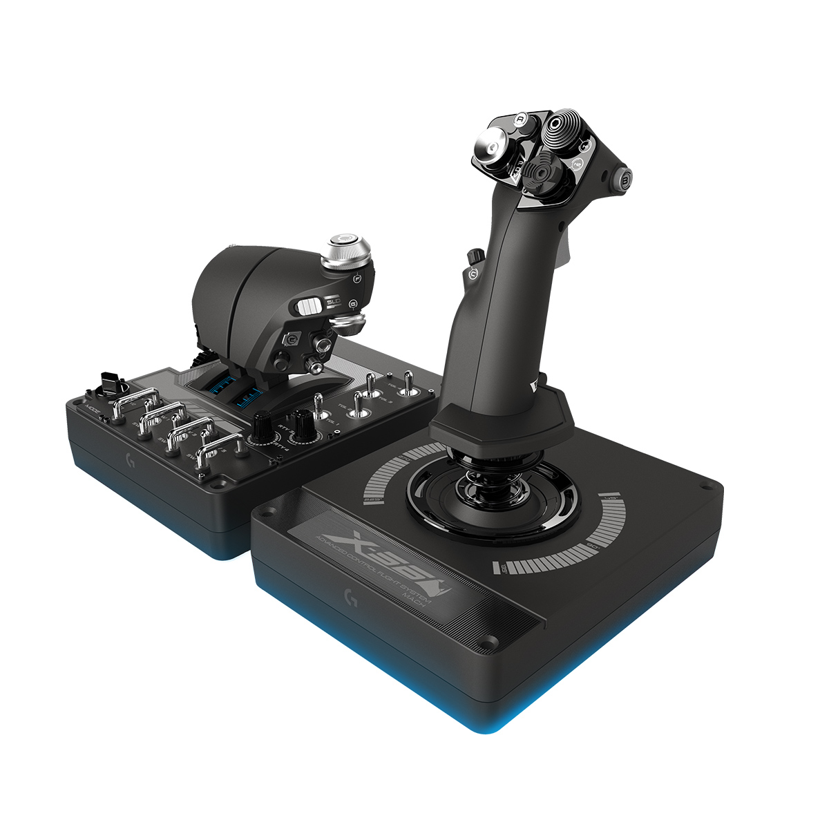 Logitech X56 H.O.T.A.S. Контроллер управления дроссельной заслонкой и палочкой RGB, контроллер симулятора полета