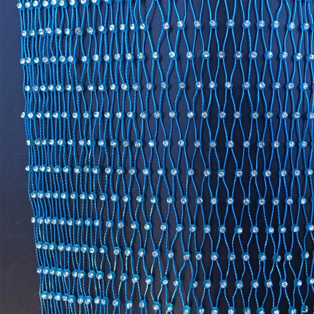 S104 Sexy Stretchable Elastic Rhinestone Fishnet Mesh Fabric for Cloth Bag Accessories