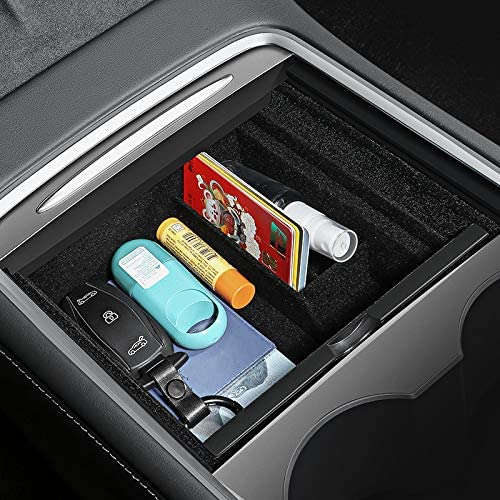 Topfit Applicable Model 3 Storage Box Car Central Armrest Flocking Storage Box