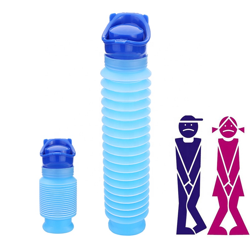 New Male & Female Emergency Portable Urinal Go Out Travel Camping Car Toilet Pee Bottle 750ml Blue Urinals