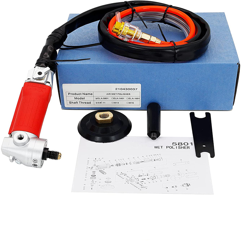 Pneumatic Air Wet Polisher with Rear Exhaust for Marble Granite Stone Concrete Water Sander