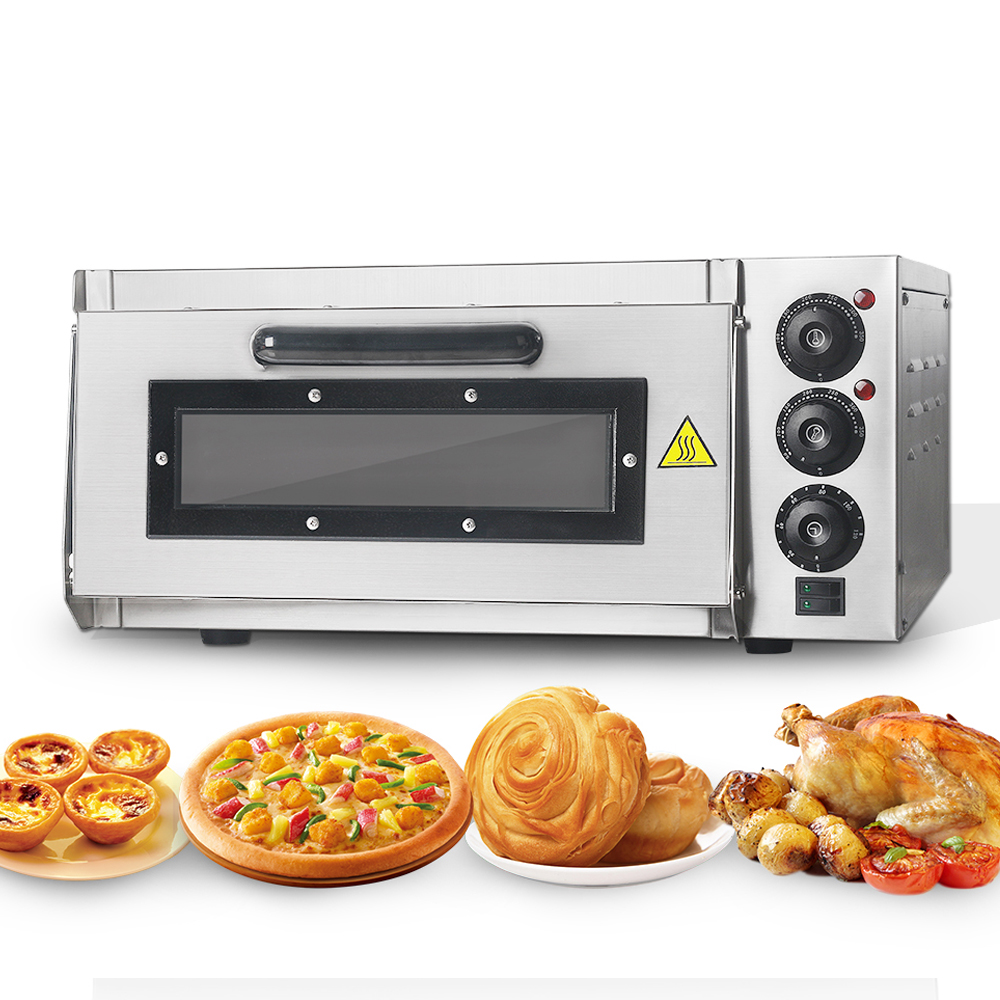 Коммерческая электрическая печь для пиццы GZKITCHEN, 2000 Вт, одноуровневый огненный камень для выпечки, устройство для приготовления пиццы с температурой 50 ~ 350 для пиццы 1x16 дюймов