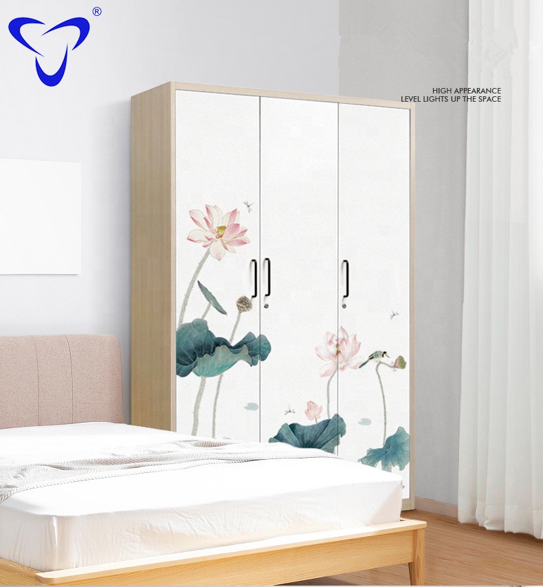 Multi-door wardrobe with decorative pattern gym locker locks school locker shelf adjust lockers for sale