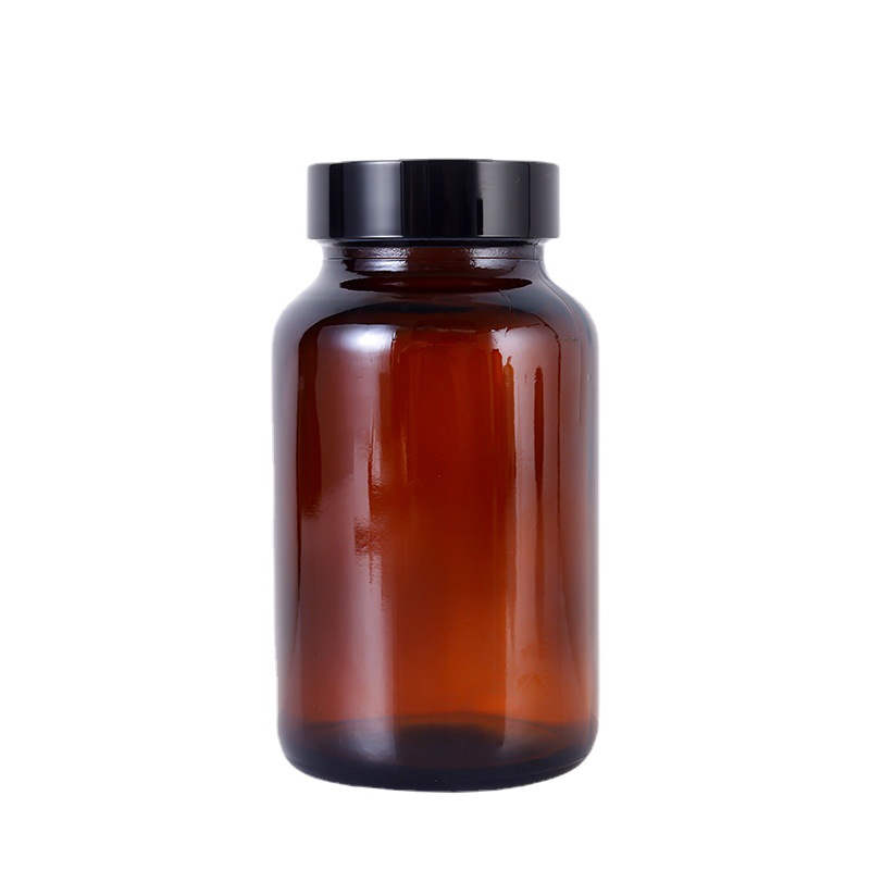 60ml 100ml 200ml 250ml 300ml 400ml 500ml Amber Wide Mouth Glass Reagent Bottle with Screw Lid