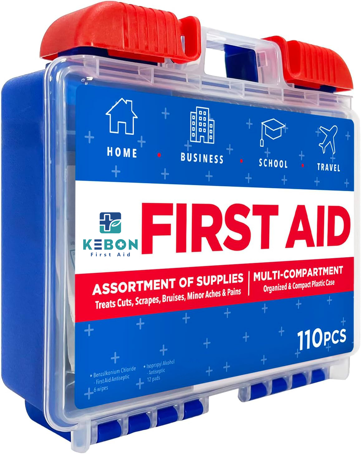 First Aid emergency Kit Hard Case 100 People - Office, Home, Car, School, Emergency, Survival, Camping, Hunting and Sports