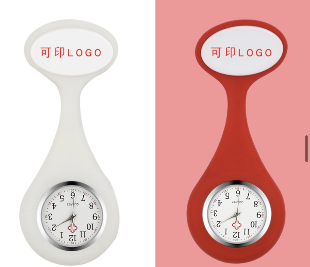 Promotional Gift Rubber Silicone Doctor Pocket Watch Clip Brooch Nursing Breast Watch For Nurse