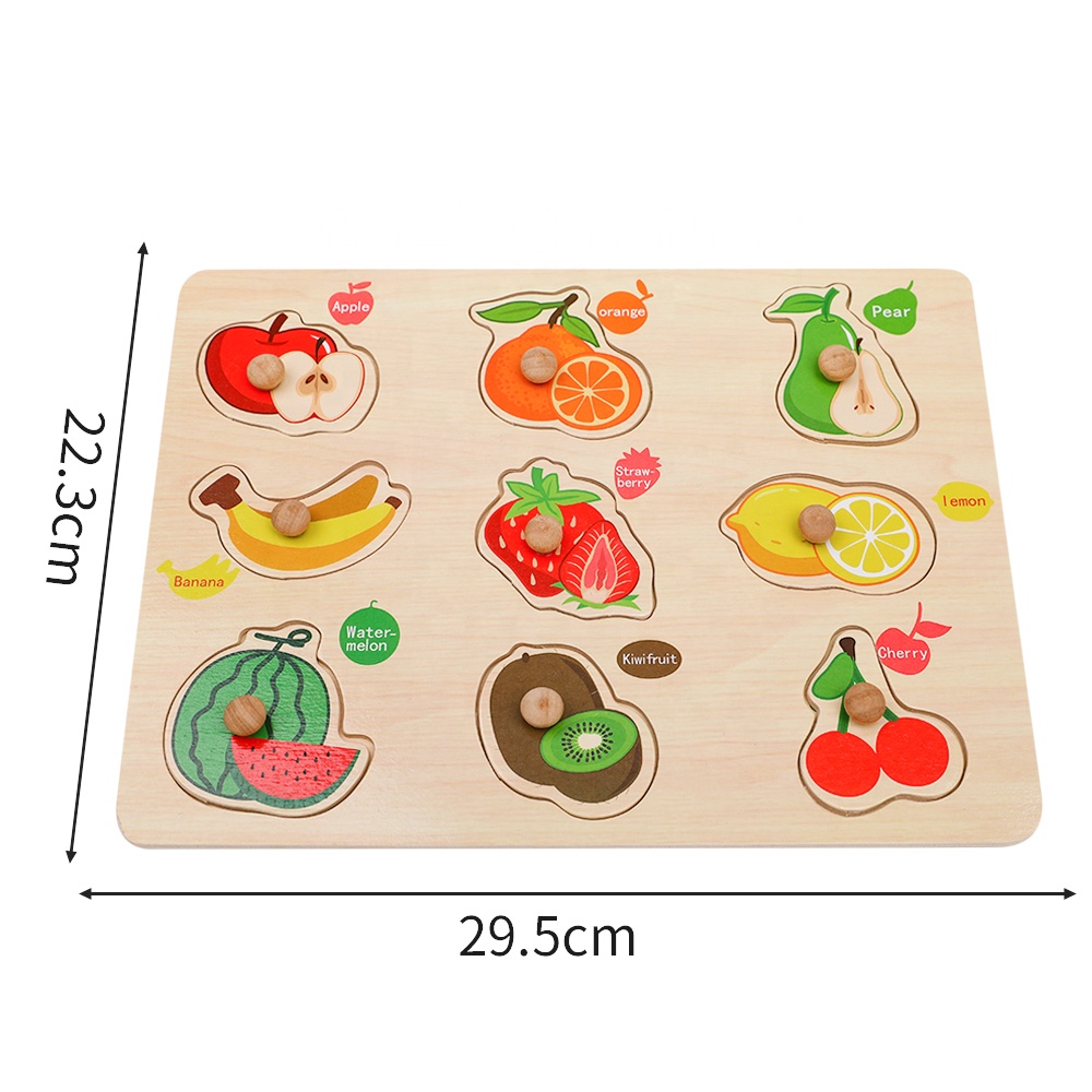 2021 kid good quality educational dinosaur and fruit panel 3d wooden puzzle early educational toy