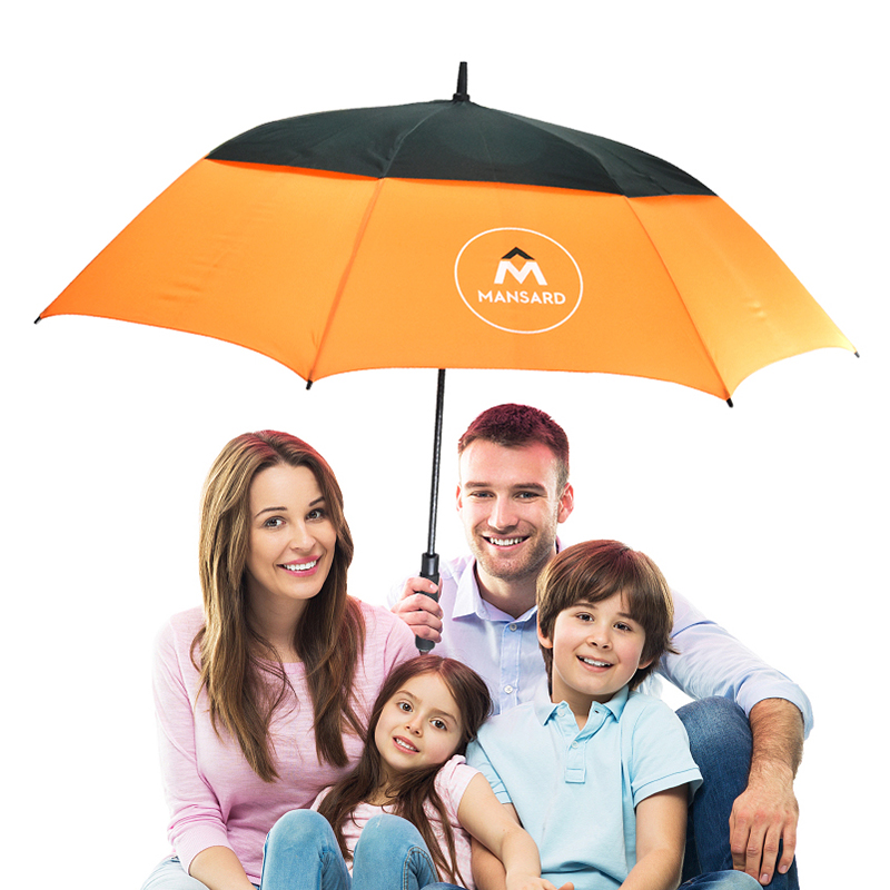 30 Inches Double Layer Inside Layer With Hole Design Windproof Auto Open Golf Umbrella
