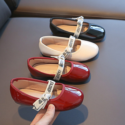 Girls leather shoes Children Baby Girls children's flat shoes in the big Gommino spring autumn children's princess shoes