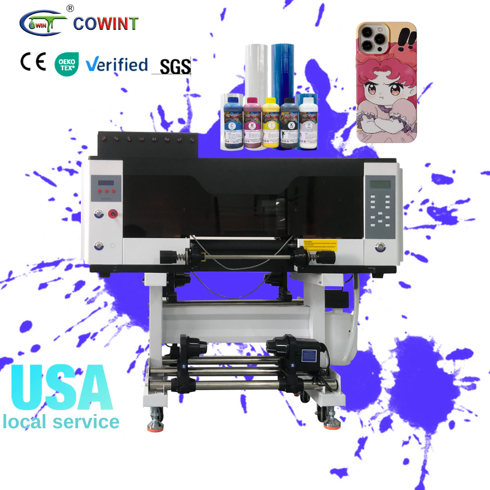 Cowint 2024 Digital Automatic UV Printer 30cm DTF Sticker Roll To Roll UV Printing Machine Crystal Label A3 DTF UV Printer