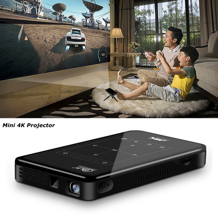 Дропшиппинг Портативный P09 Ultra HD DLP 2 Гб 16 Гб WIFI Android 6,0 led 4k мини смарт-проектор с инфракрасным пультом дистанционного управления штатив