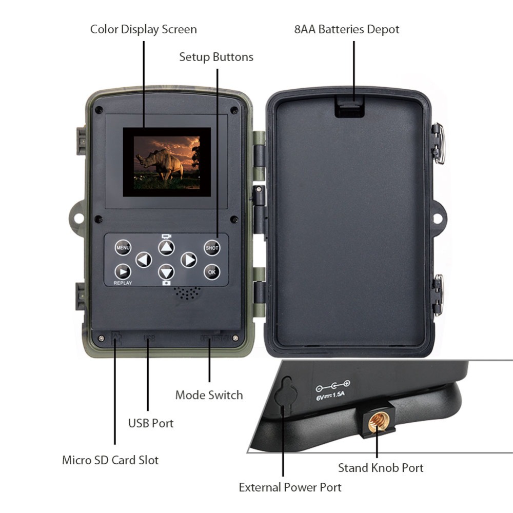 QZT Professional Outdoor Waterproof Hunting Camera Camouflage Trail Camera 1080P Digital Camera