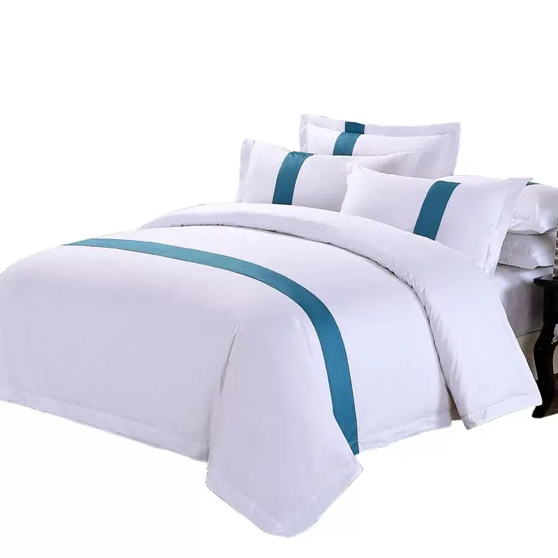Top selling low price 60*60S 100% cotton 300TC sateen hotel duvet cover bedsheet bedding Set