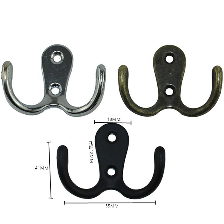 Alloy Hook Clothes Hook Cabinet Hook Decoration Accessories Double Wholesale