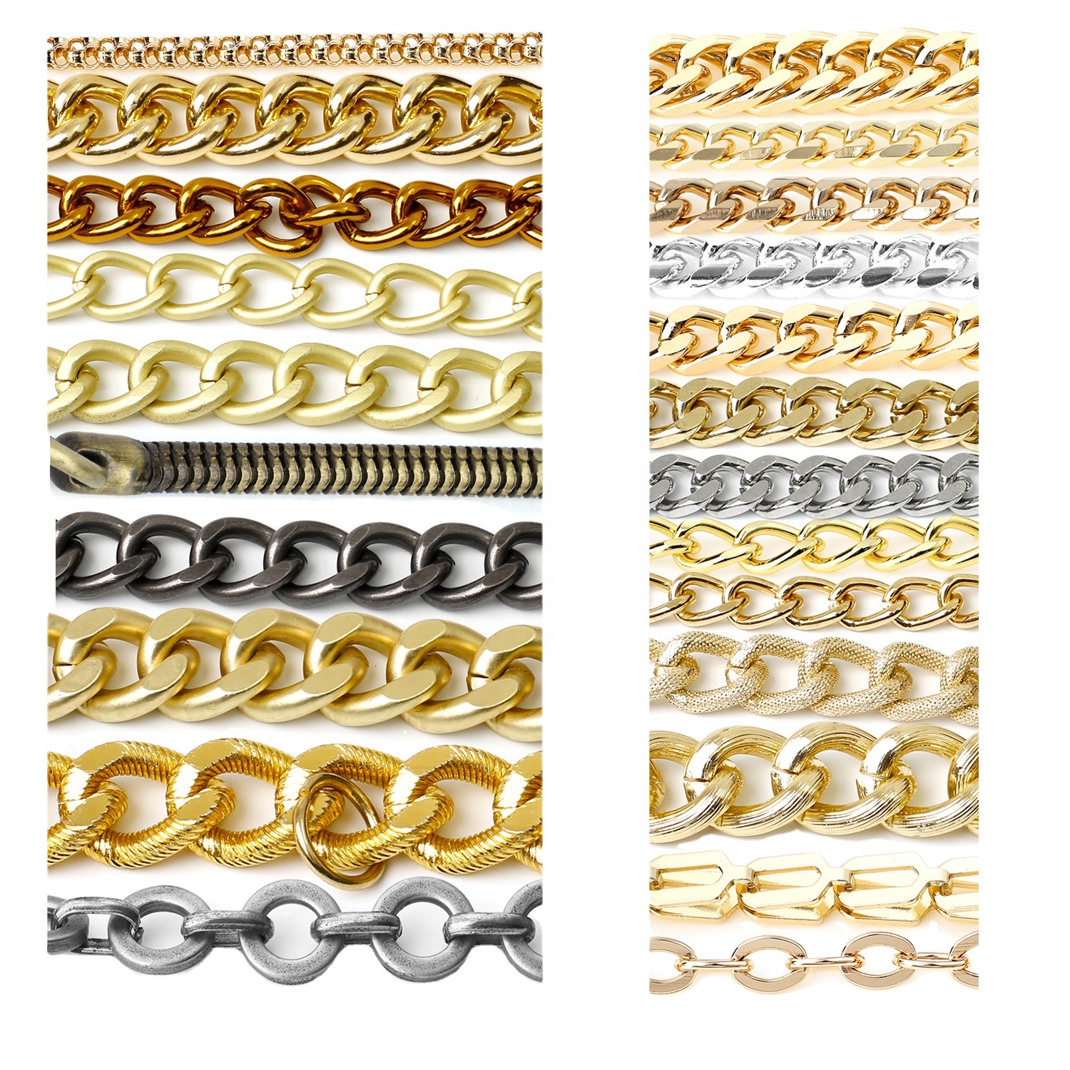 Nickel Metal Chain For Bag Strap Handle Elegant Purse Handbag Chain For Should Bag