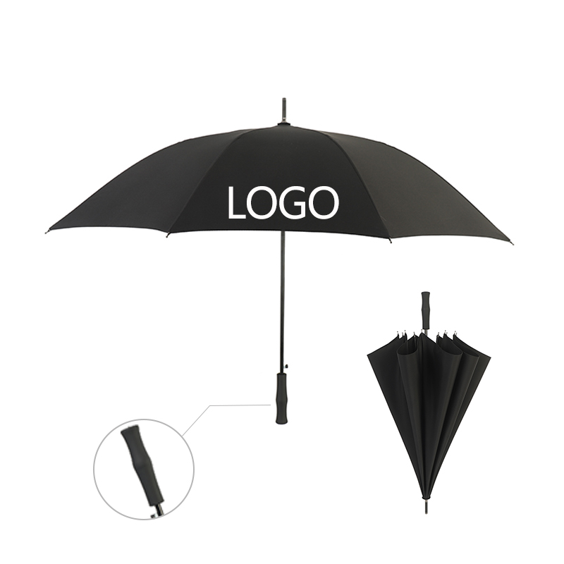 Wholesale promotion custom logo straight umbrella colorful golf umbrella pongee umbrella for rain