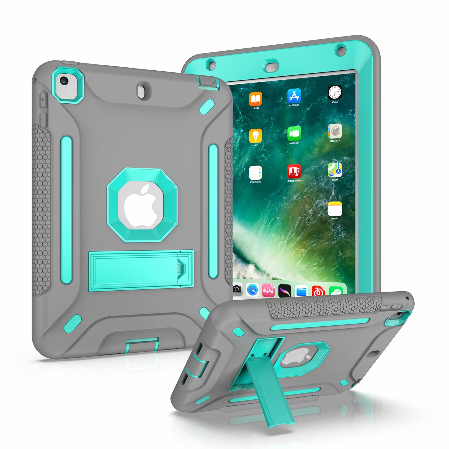 Для Apple iPad Mini 1/2/3/4 9,7 чехол 3 слоя армированный защитный чехол из ПК + Силиконовый сверхпрочный противоударный чехол для планшета