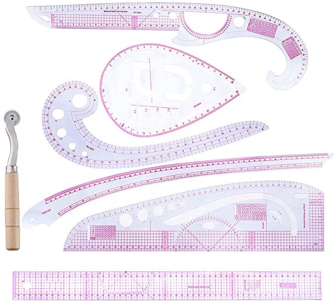 DIY измерения Ткань Триммер костюмы с измерительной линейкой; Швейная инструмент 7 стильная швейная набор линеек для Пошив по индивидуальному заказу для сортировки правило
