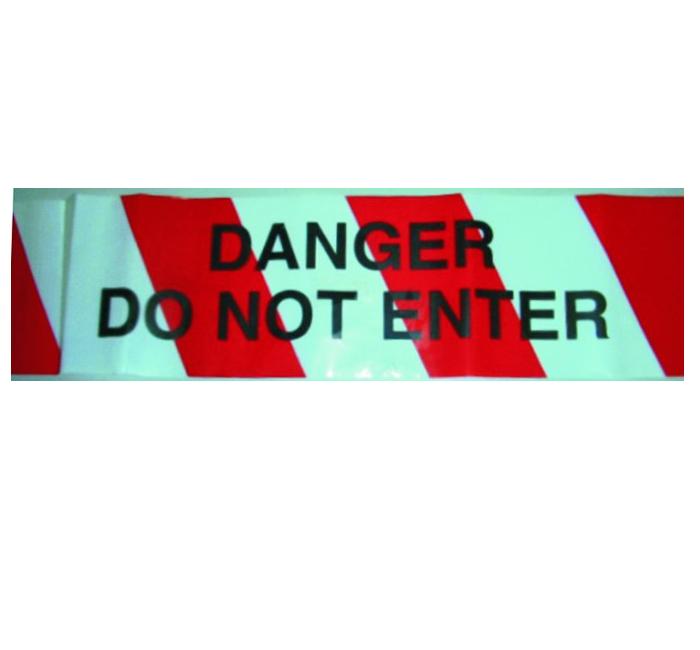 Warning Tape Red/White,76mm x 100m,76um