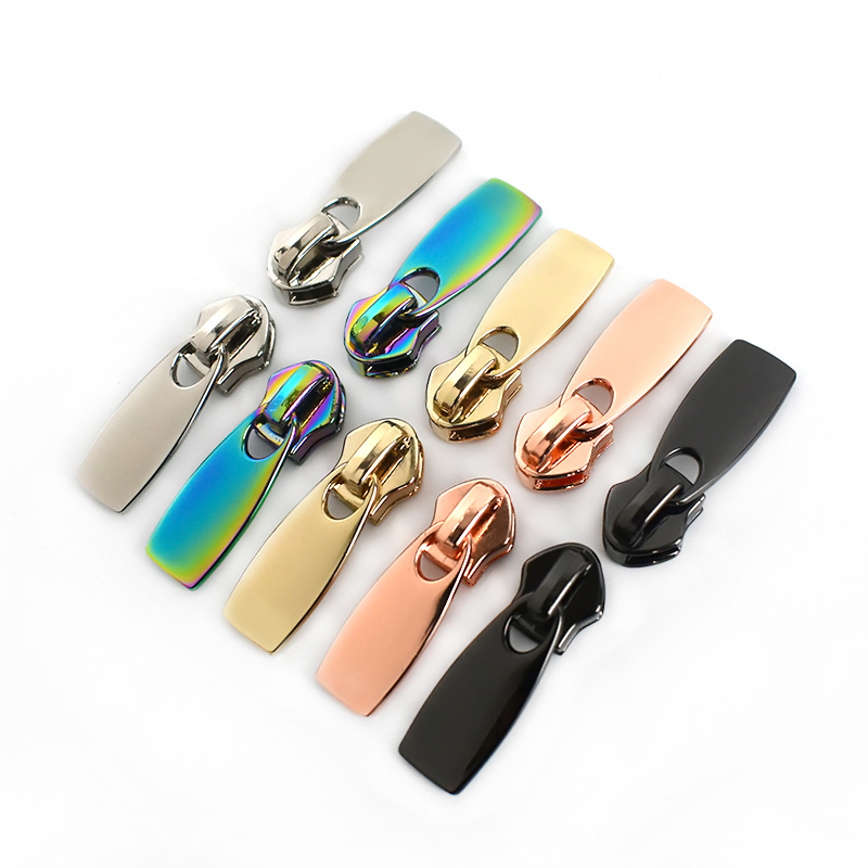 Mettee ZT026 5# DIY Made For Nylon Zip Clothing Pocket Replacement Sewing Accessories Alloy Multi-color Zipper Puller