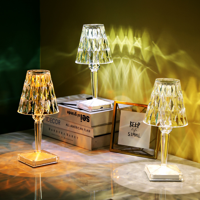 Цветная (RGB) итальянские Kartell Аккумулятор Сенсорный датчик настольная лампа USB Свет Бар Декор Ресторан настольная лампа романтический ночник прикроватная лампа