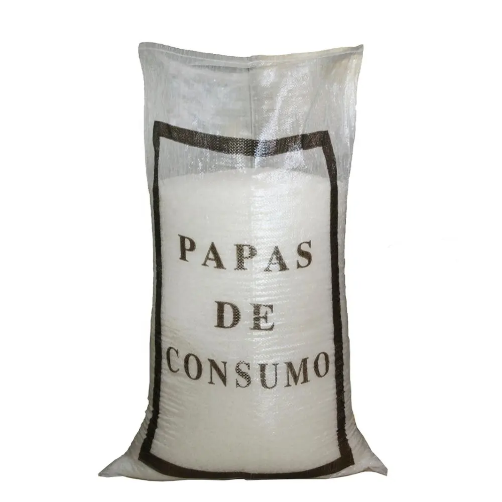 Горячее уплотнение 25 кг 50 kg Прокатанный polypropylen/pp сплетенный raffia прозрачный упаковывая мешок картошки рис соль/мешок с печатью