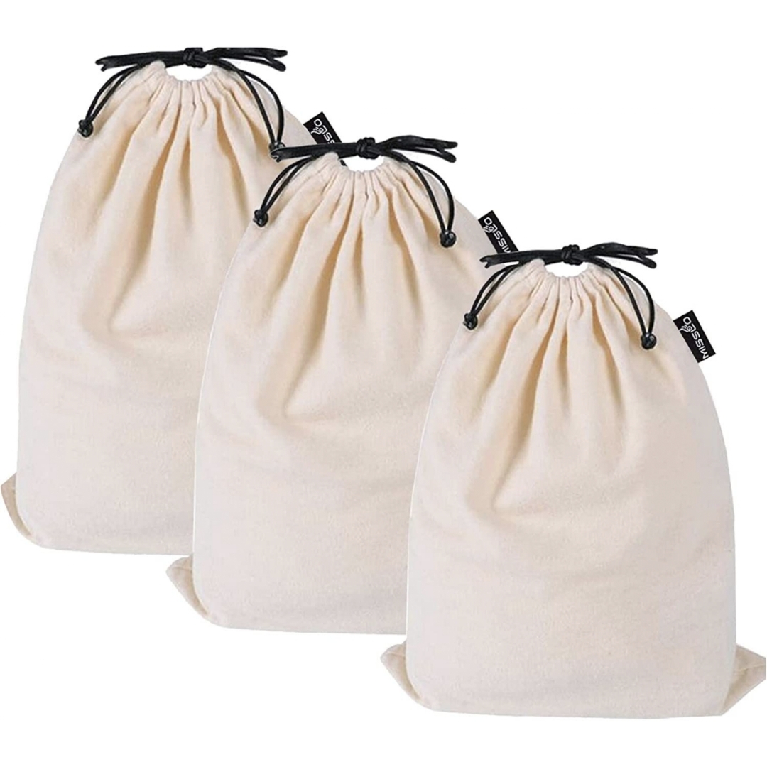 Cotton breathable dust-proof drawstring storage pouch bag customised wholesale large drawstring dust cover bag for handbag
