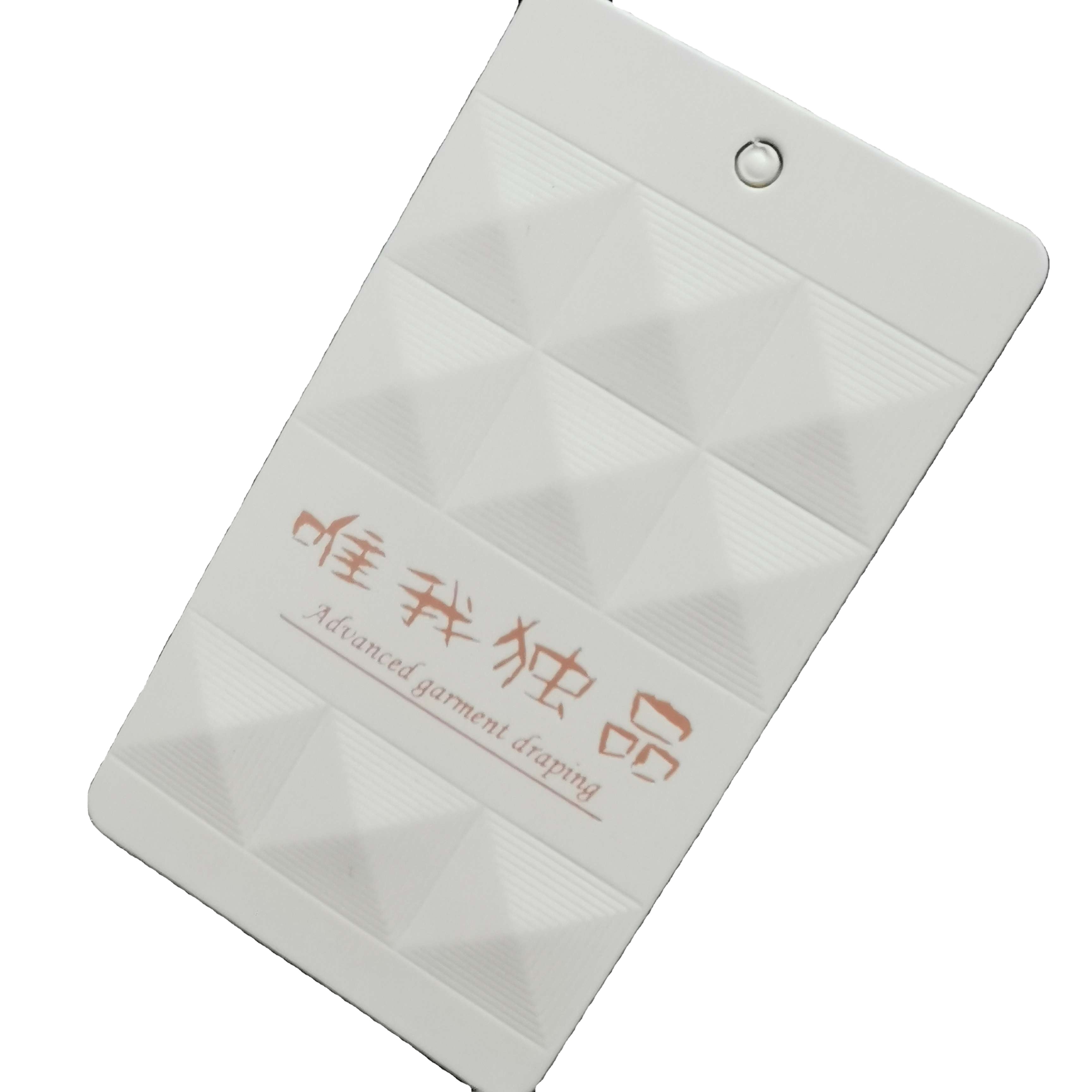 Guangzhou factory Custom embossed foil stamping coated paper hang tag for garment