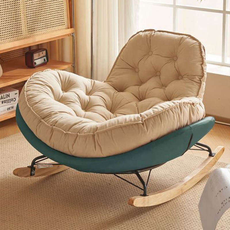 Rocking Chair Wing Gold Luxury Nordic Modern Armchair Fabric Velvet Leather Furniture Home Sofa Accent Lounge Living Room Chairs