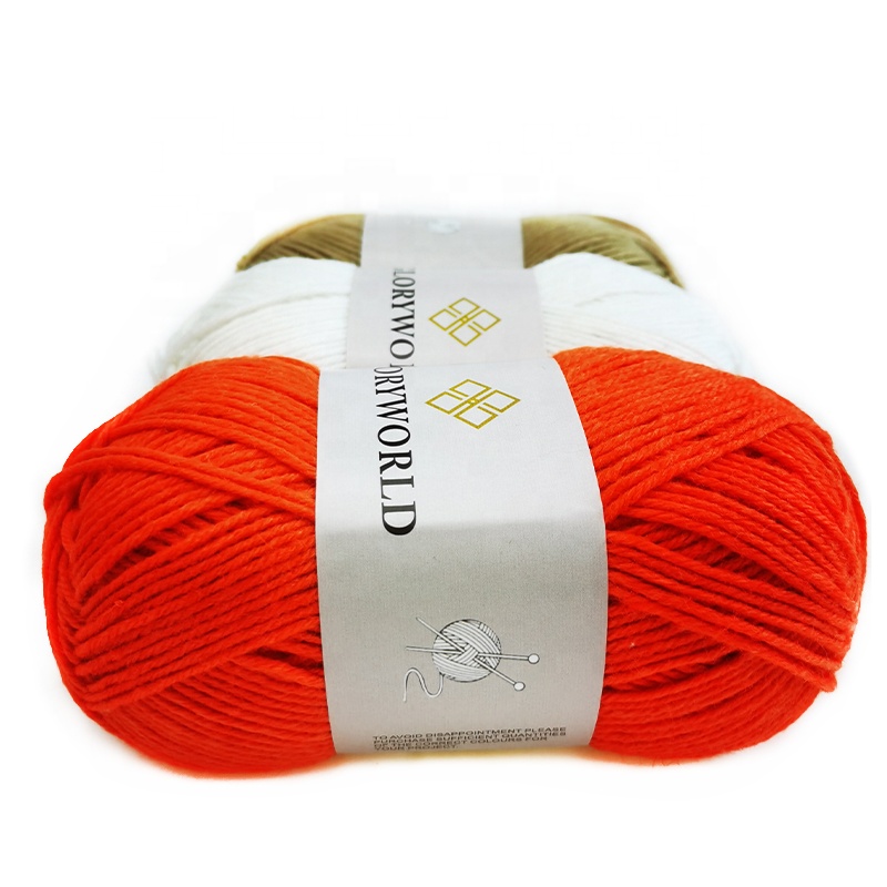 China Factory Wholesale 4ply 100%polyester Hand Knitting DIY Cartoon Woolen Toy Dyeing Yarn 50g/roll